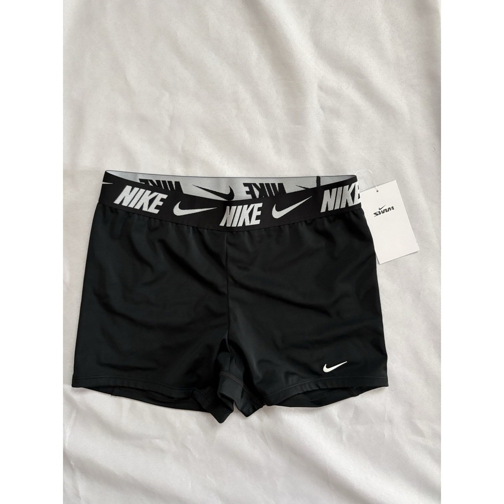 NEW Nike Black Swim Bottoms Athletic NIKE Shorts Womens Size Small NESSG277-001